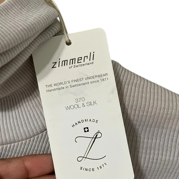 NWT ZIMMERLI Rolled Silk Cotton Dove Turtleneck Long Sleeve Top - Picture 8 of 11
